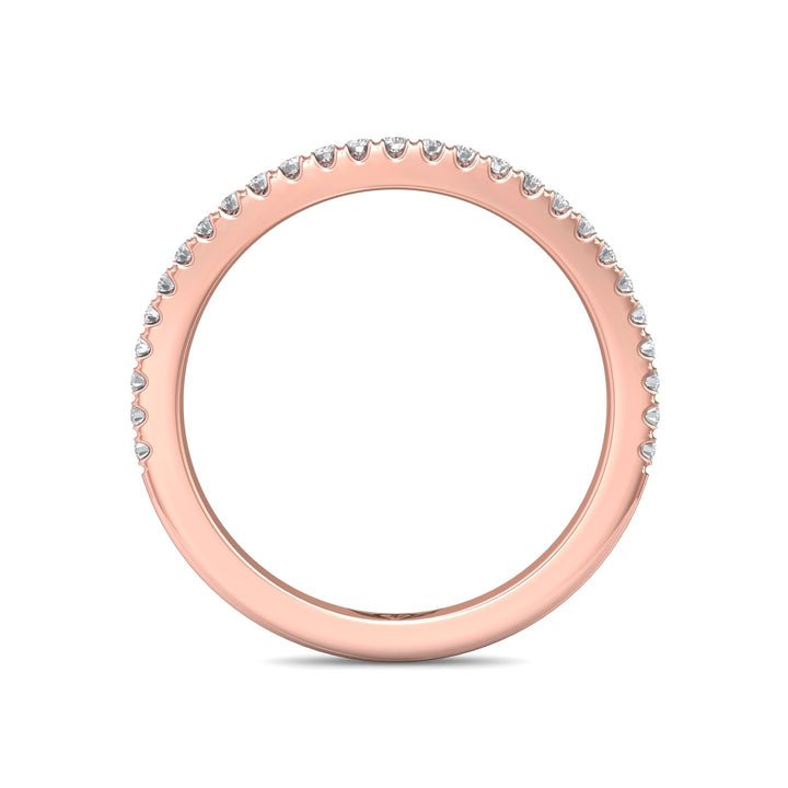 14K Gold Pink Micropave Wedding Band from the Micropave collection - DWBMH40XXS_14KP
