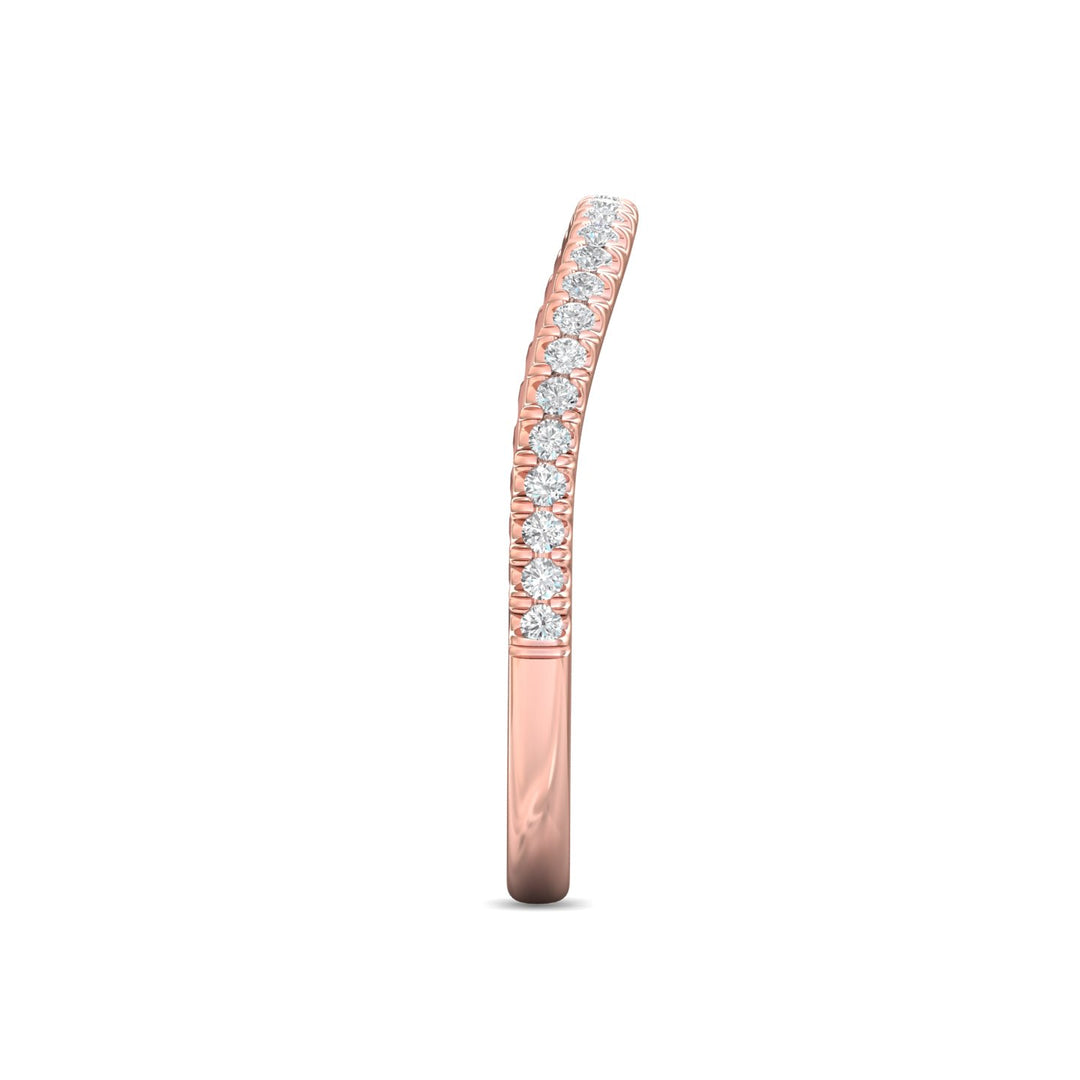 14K Gold Pink Micropave Wedding Band from the Micropave collection - DWBMH40XXS_14KP