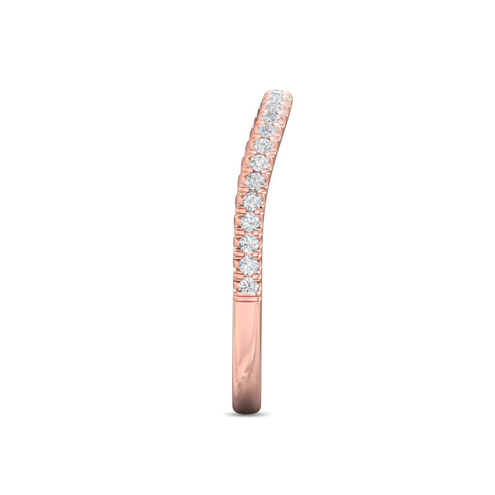 14K Gold Pink Micropave Wedding Band from the Micropave collection - DWBMH40XXS_14KP