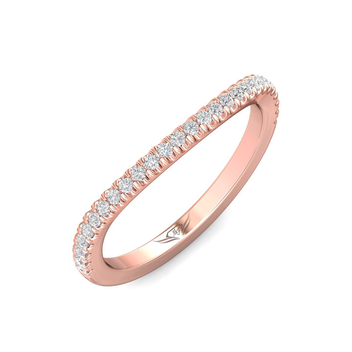 18K Gold Pink Micropave Wedding Band from the Micropave collection - DWBMH40XXS_18KP