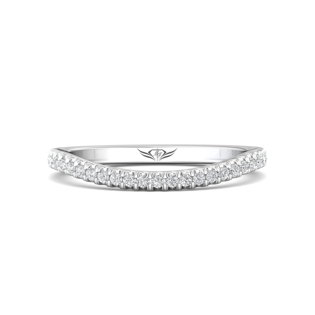 14K Gold White Micropave Wedding Band from the Micropave collection - DWBMH40XXS_14KW