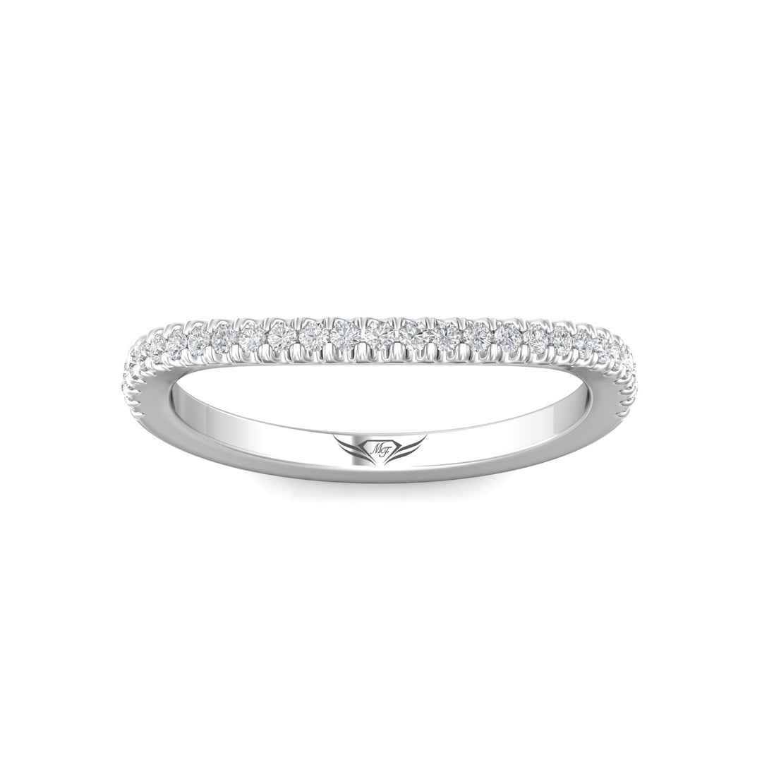 18K Gold White Micropave Wedding Band from the Micropave collection - DWBMH40XXS_18KW