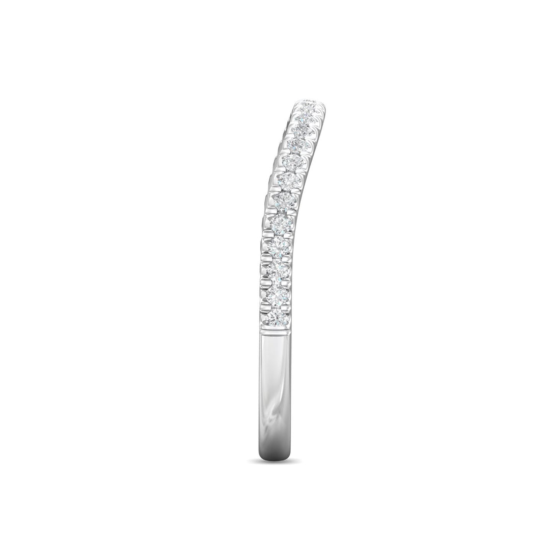 14K Gold White Micropave Wedding Band from the Micropave collection - DWBMH40XXS_14KW