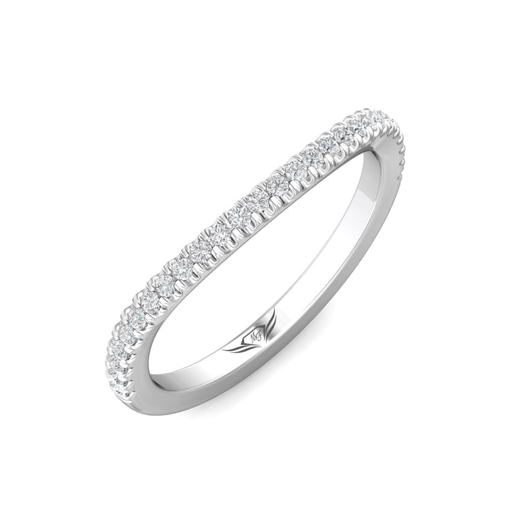 18K Gold White Micropave Wedding Band from the Micropave collection - DWBMH40XXS_18KW