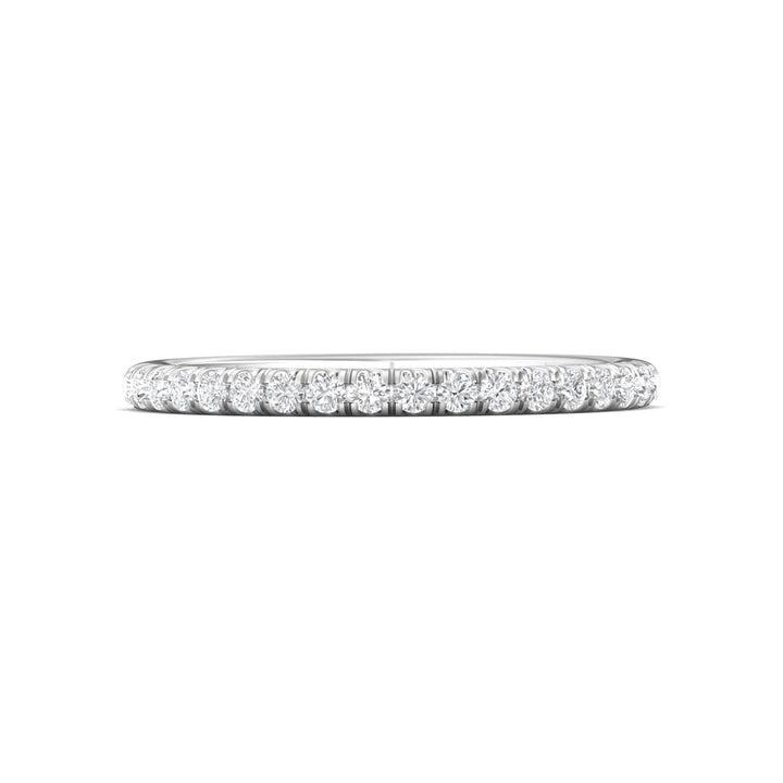 18K Gold White Micropave Wedding Band from the Micropave collection - DWBMH7-18_18KW