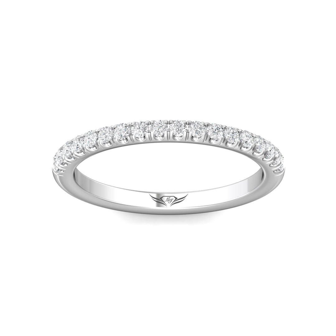 18K Gold White Micropave Wedding Band from the Micropave collection - DWBMH7-18_18KW
