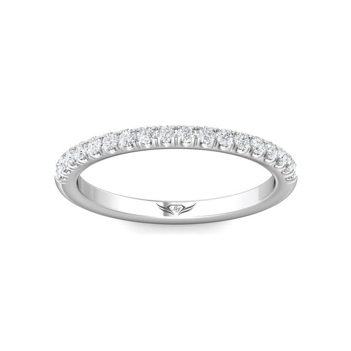 18K Gold White Micropave Wedding Band from the Micropave collection - DWBMH7-18_18KW