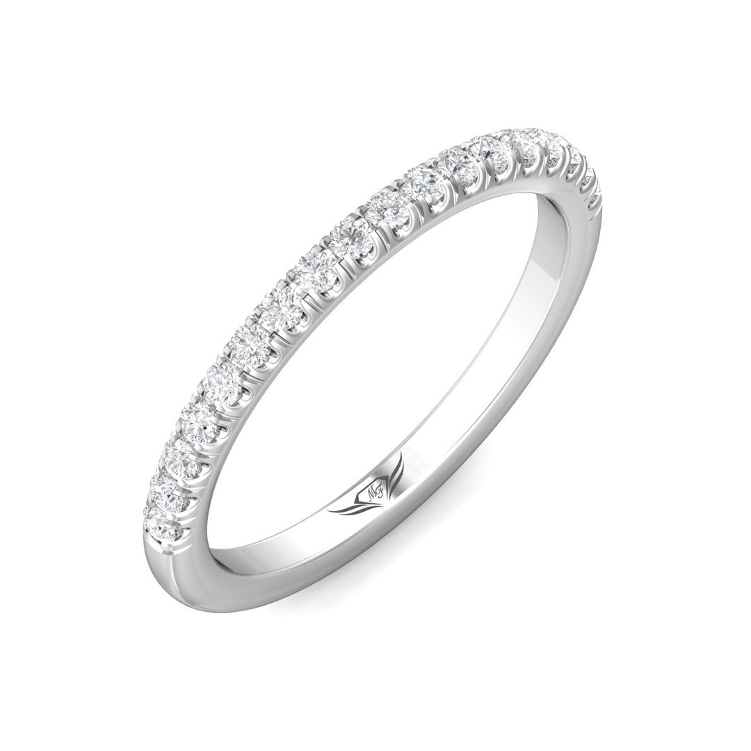 Platinum White Micropave Wedding Band from the Micropave collection - DWBMH7-18_PlatW