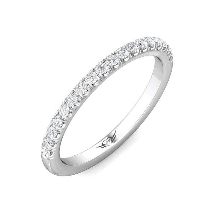 18K Gold White Micropave Wedding Band from the Micropave collection - DWBMH7-18_18KW