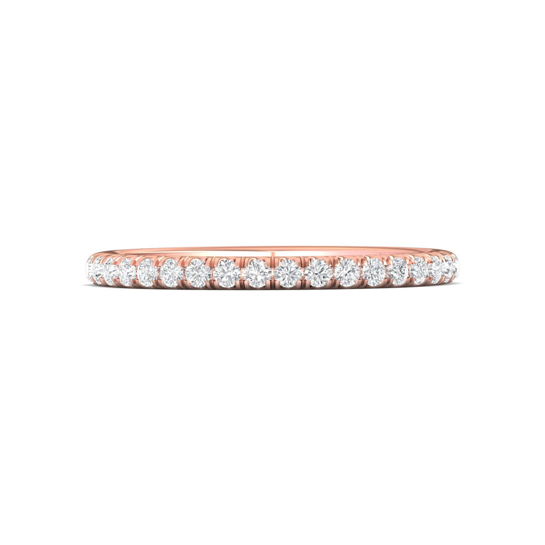 18K Gold Pink Micropave Wedding Band from the Micropave collection - DWBMH7-18_18KP