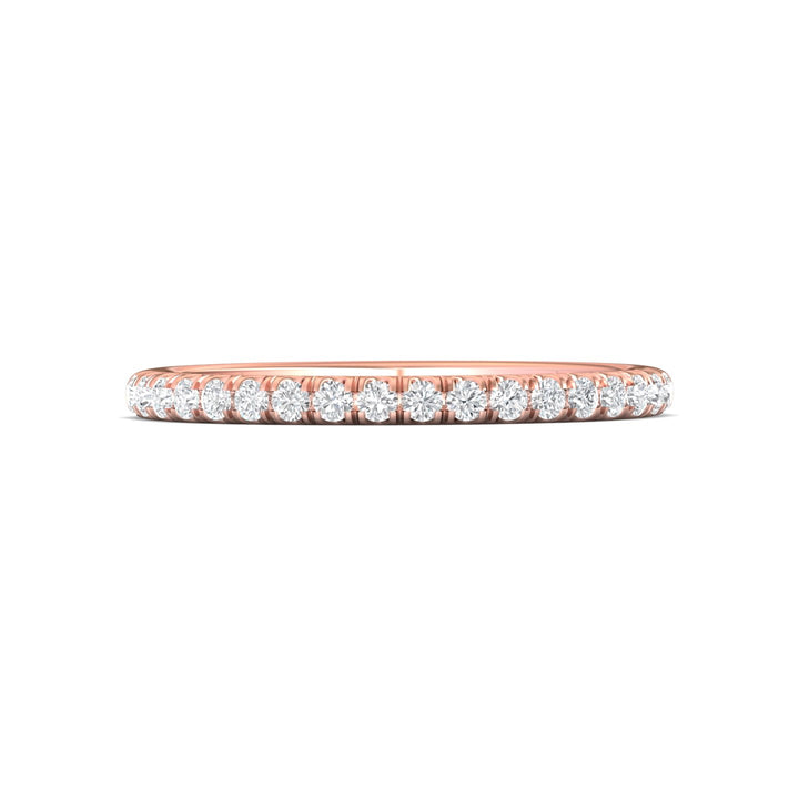 18K Gold Pink Micropave Wedding Band from the Micropave collection - DWBMH7-18_18KP