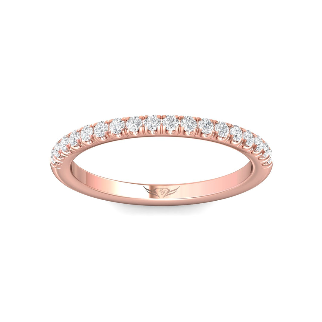 14K Gold Pink Micropave Wedding Band from the Micropave collection - DWBMH7-18_14KP