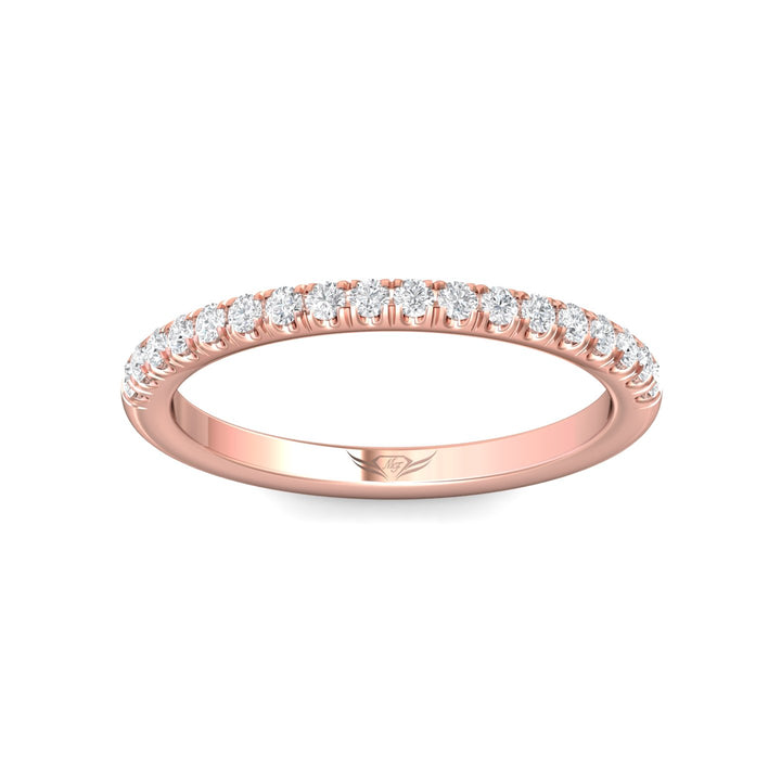 14K Gold Pink Micropave Wedding Band from the Micropave collection - DWBMH7-18_14KP