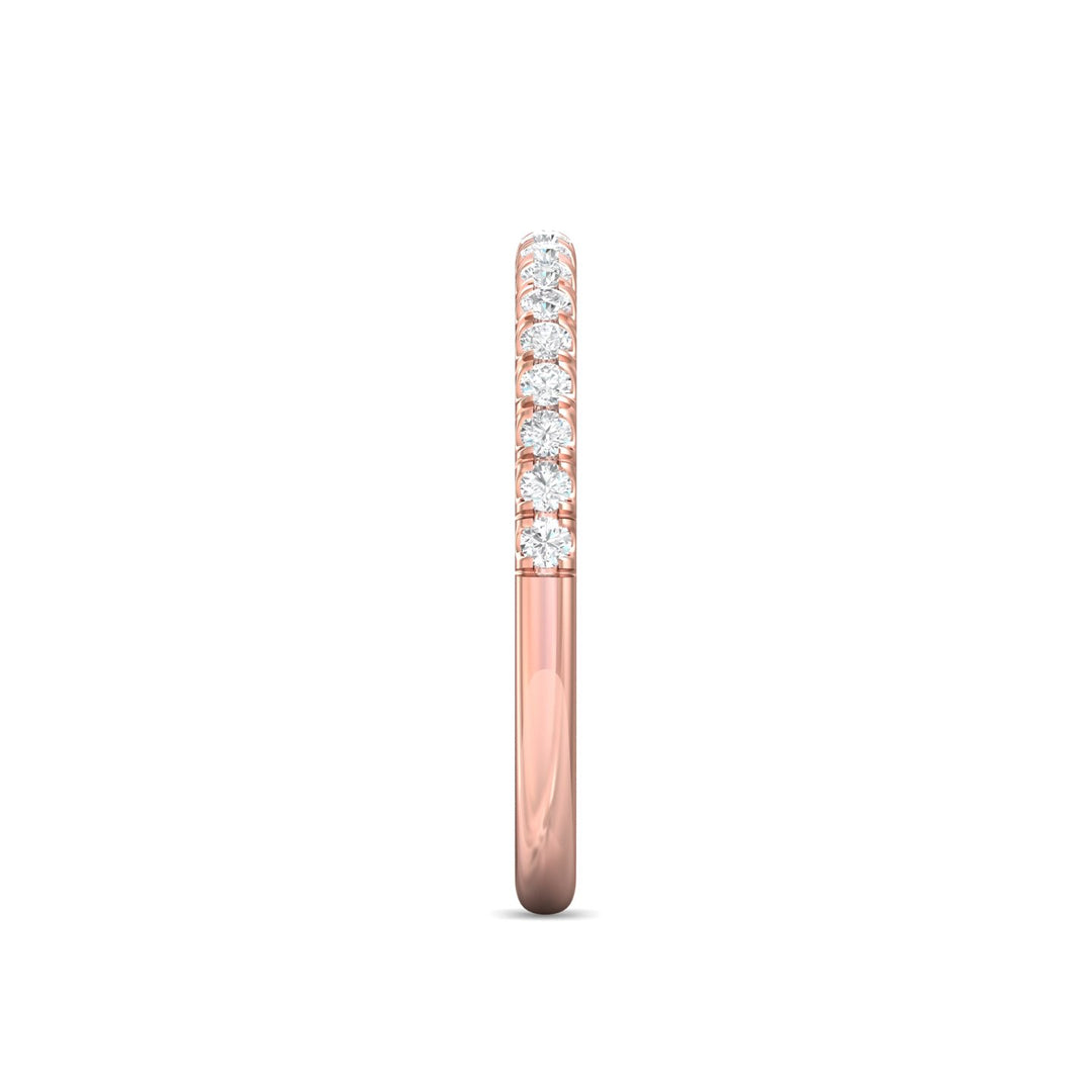 14K Gold Pink Micropave Wedding Band from the Micropave collection - DWBMH7-18_14KP