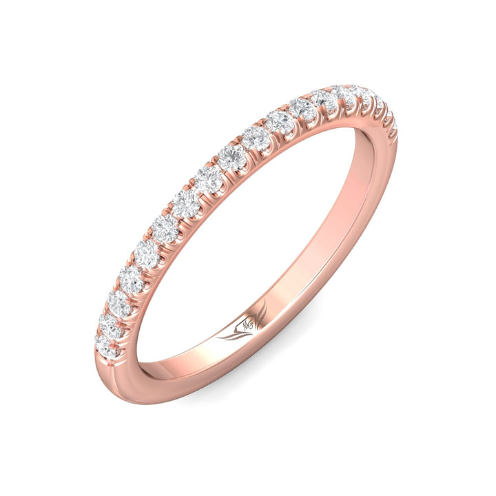 14K Gold Pink Micropave Wedding Band from the Micropave collection - DWBMH7-18_14KP