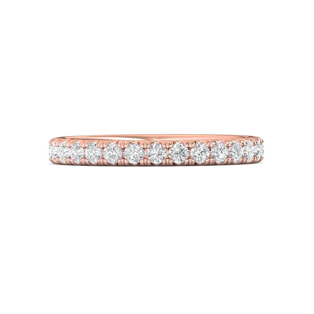 14K Gold Pink Micropave Wedding Band from the Micropave collection - DWBMH7S_14KP
