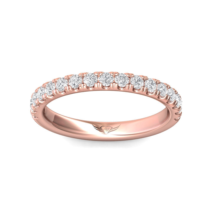 18K Gold Pink Micropave Wedding Band from the Micropave collection - DWBMH7S_18KP
