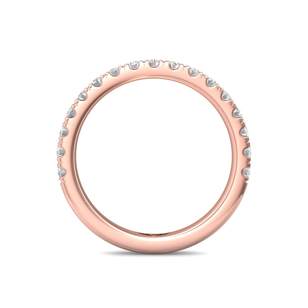 14K Gold Pink Micropave Wedding Band from the Micropave collection - DWBMH7S_14KP