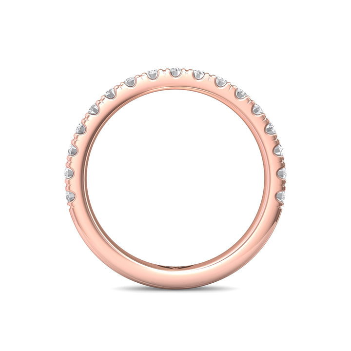 14K Gold Pink Micropave Wedding Band from the Micropave collection - DWBMH7S_14KP
