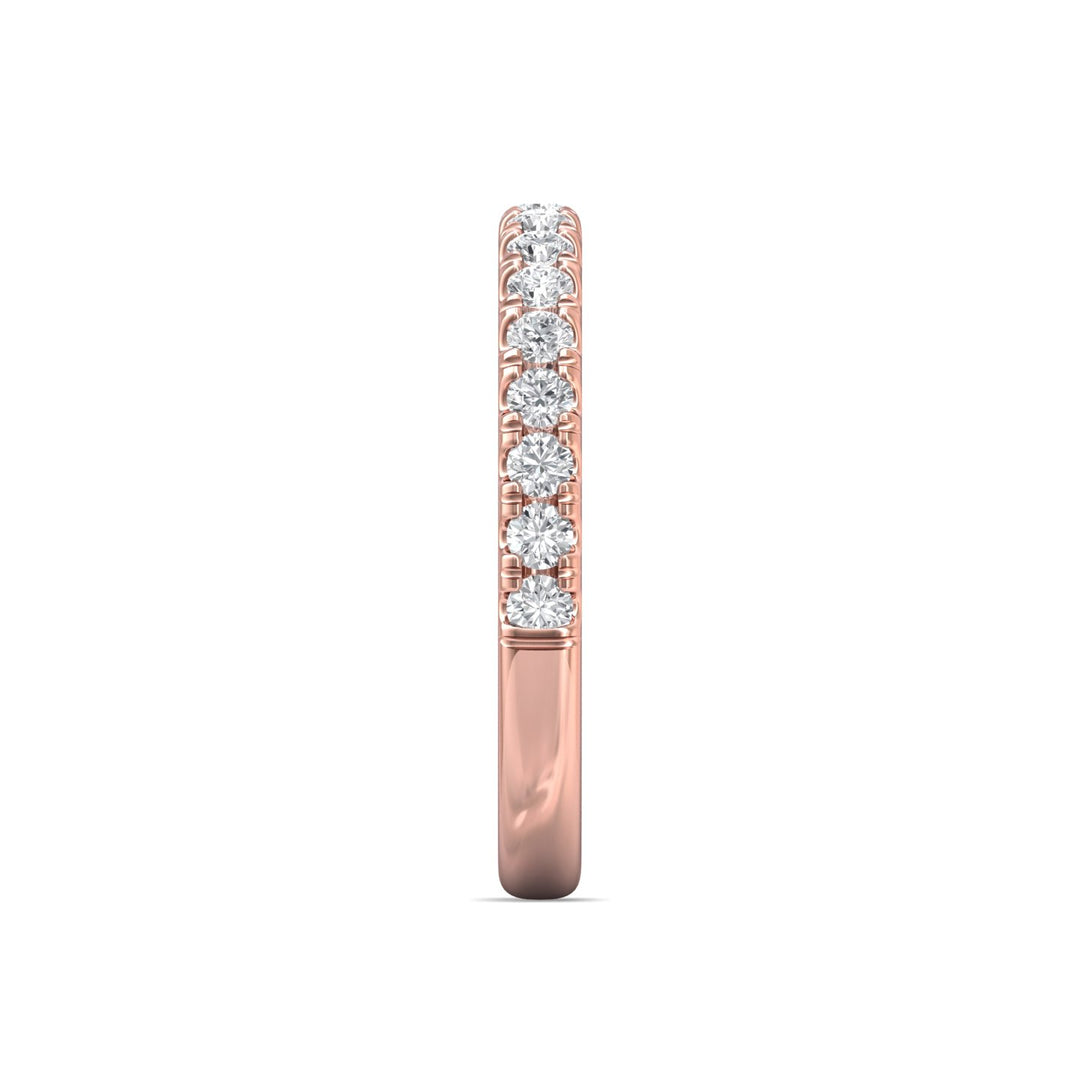 14K Gold Pink Micropave Wedding Band from the Micropave collection - DWBMH7S_14KP