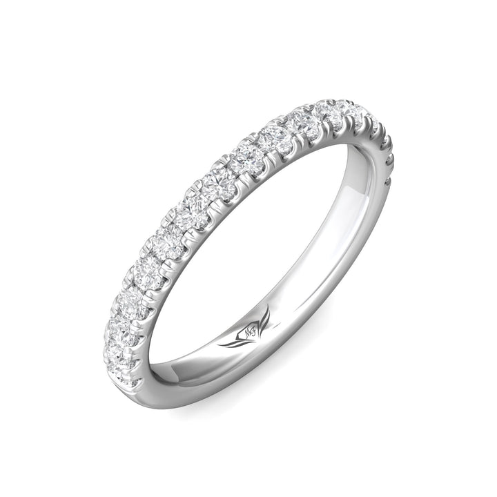 14K Gold White Micropave Wedding Band from the Micropave collection - DWBMH7S_14KW
