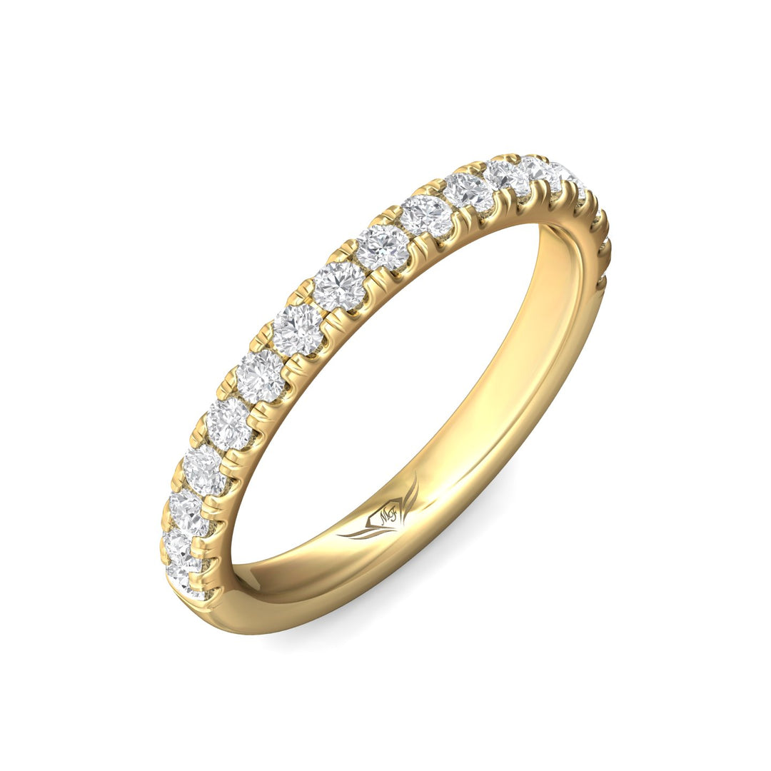 18K Gold Yellow Micropave Wedding Band from the Micropave collection - DWBMH7S_18KY