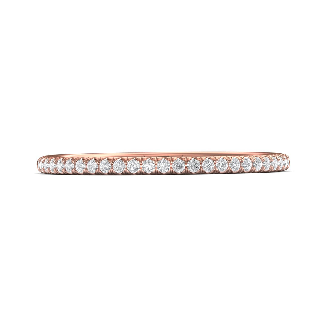 14K Gold Pink Micropave Wedding Band from the Micropave collection - DWBMH7XS_14KP
