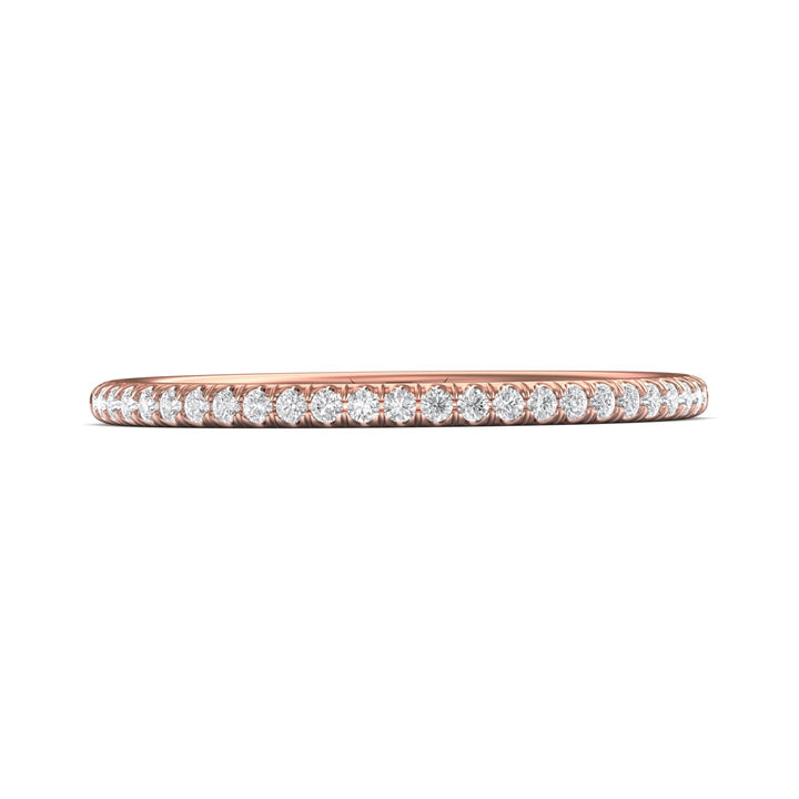 14K Gold Pink Micropave Wedding Band from the Micropave collection - DWBMH7XS_14KP