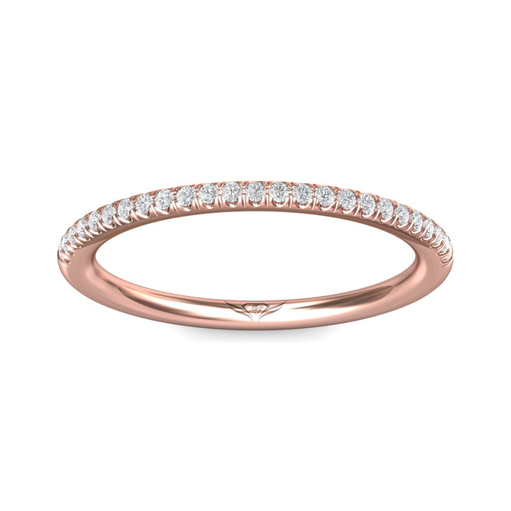 14K Gold Pink Micropave Wedding Band from the Micropave collection - DWBMH7XS_14KP