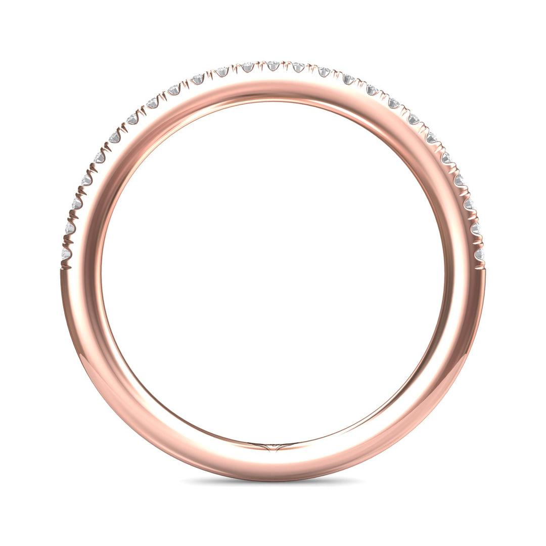 14K Gold Pink Micropave Wedding Band from the Micropave collection - DWBMH7XS_14KP
