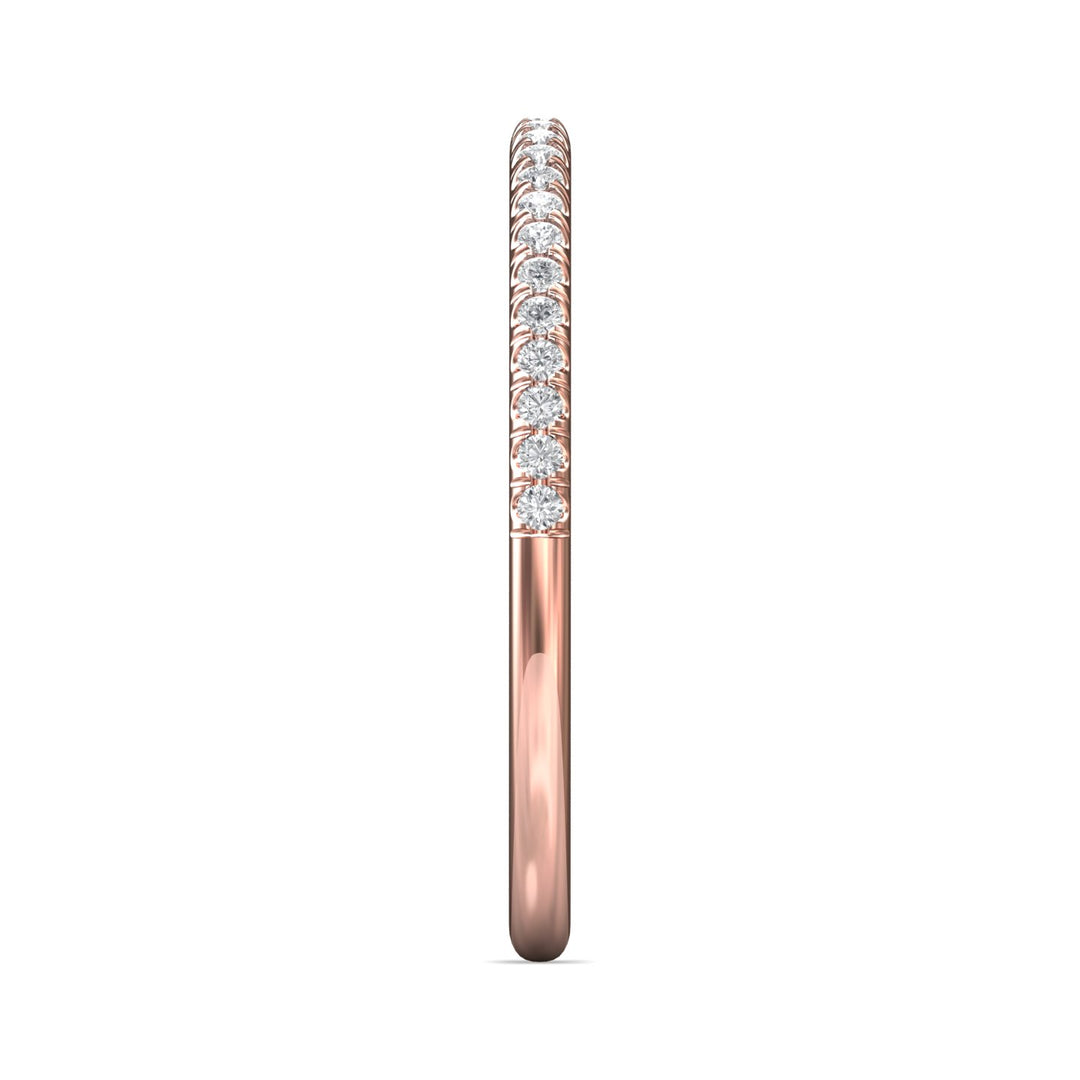 14K Gold Pink Micropave Wedding Band from the Micropave collection - DWBMH7XS_14KP