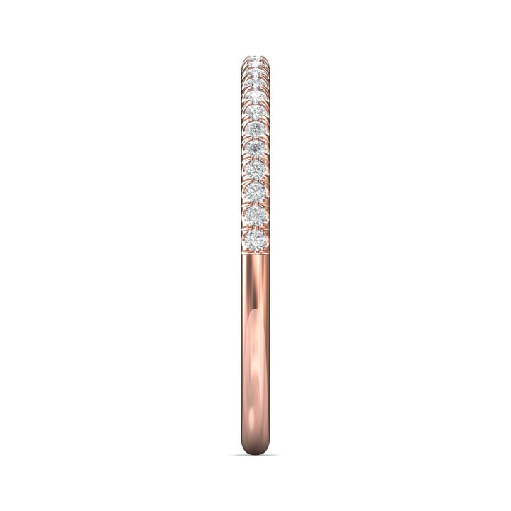 18K Gold Pink Micropave Wedding Band from the Micropave collection - DWBMH7XS_18KP