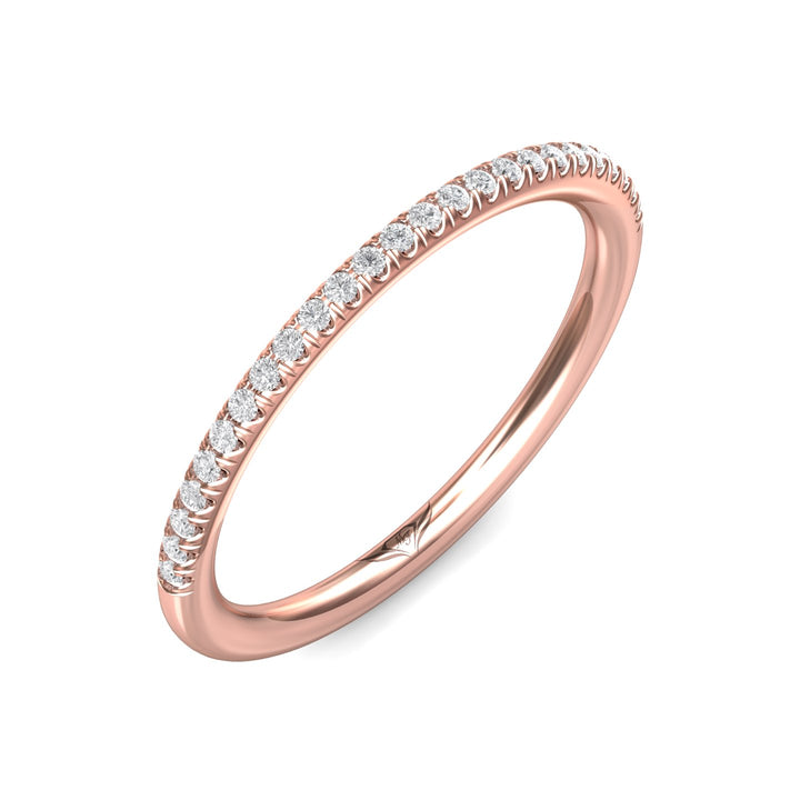18K Gold Pink Micropave Wedding Band from the Micropave collection - DWBMH7XS_18KP