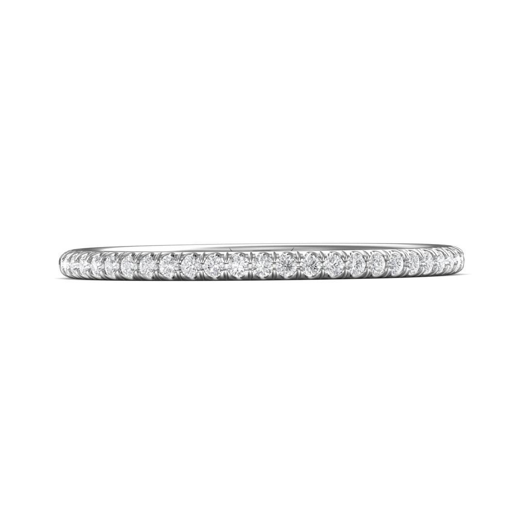 18K Gold White Micropave Wedding Band from the Micropave collection - DWBMH7XS_18KW
