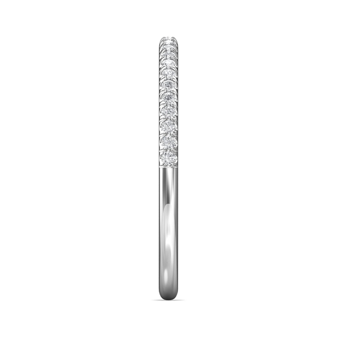 18K Gold White Micropave Wedding Band from the Micropave collection - DWBMH7XS_18KW