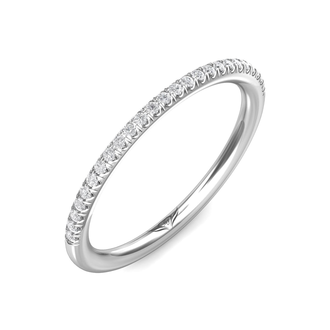 14K Gold White Micropave Wedding Band from the Micropave collection - DWBMH7XS_14KW