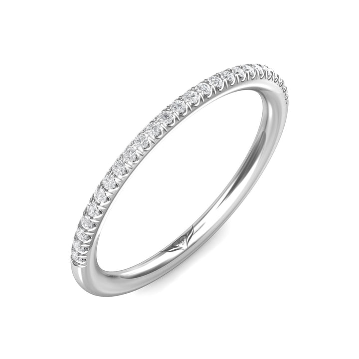 14K Gold White Micropave Wedding Band from the Micropave collection - DWBMH7XS_14KW
