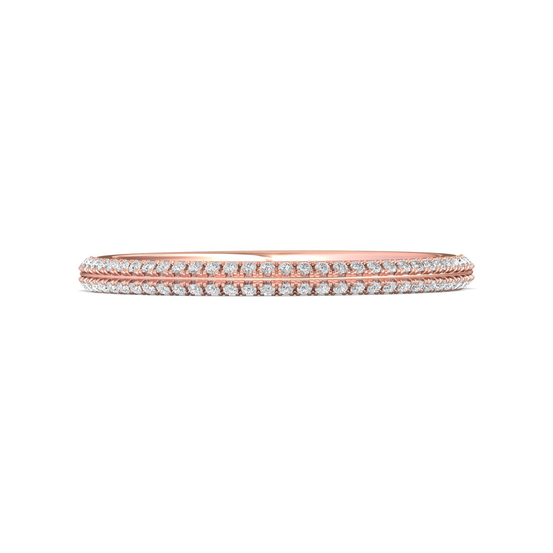 18K Gold Pink Micropave Wedding Band from the Micropave collection - DWBS35XSR_18KP