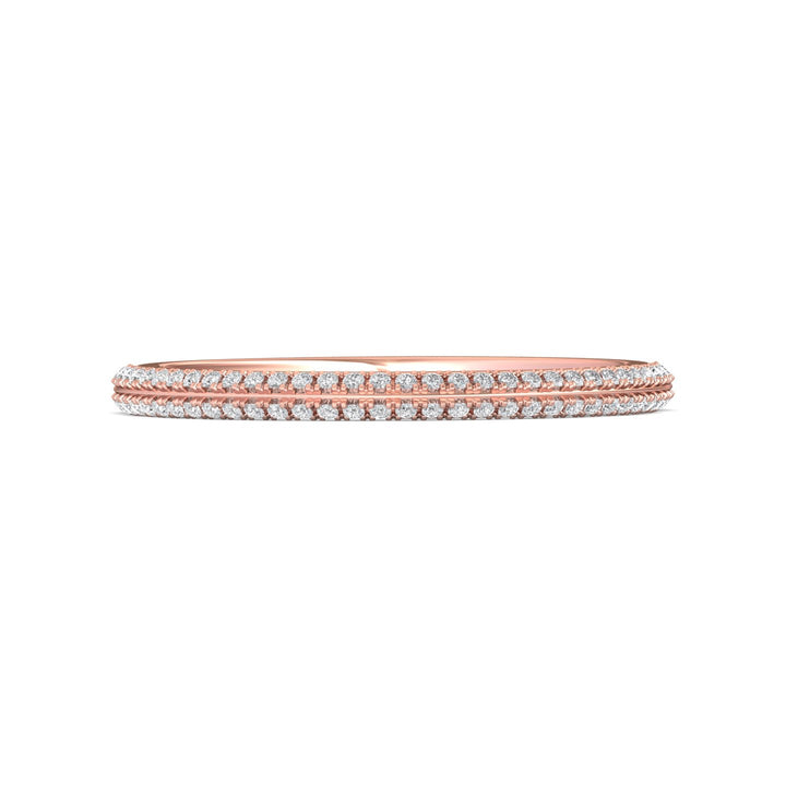 18K Gold Pink Micropave Wedding Band from the Micropave collection - DWBS35XSR_18KP