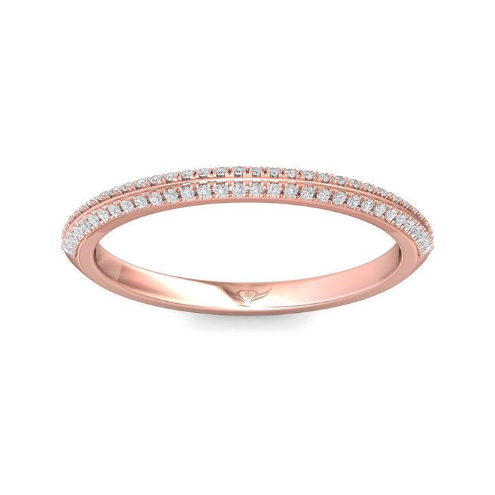 18K Gold Pink Micropave Wedding Band from the Micropave collection - DWBS35XSR_18KP