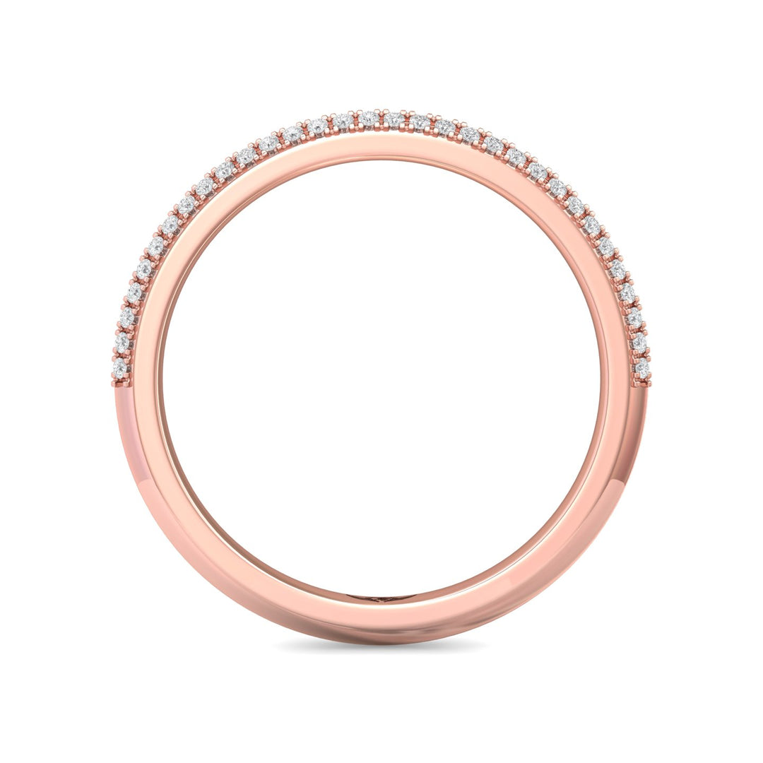 18K Gold Pink Micropave Wedding Band from the Micropave collection - DWBS35XSR_18KP