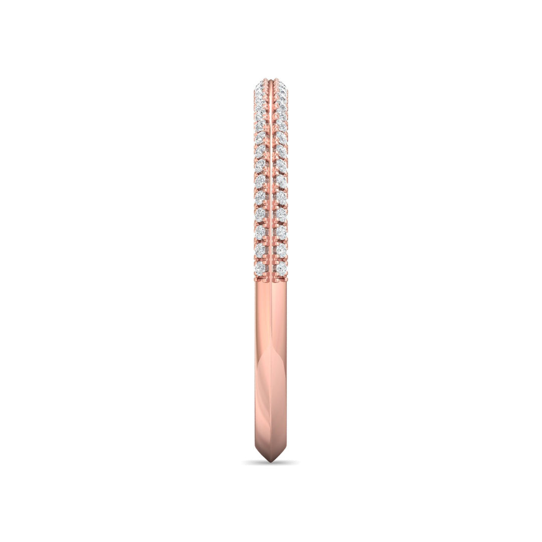 18K Gold Pink Micropave Wedding Band from the Micropave collection - DWBS35XSR_18KP