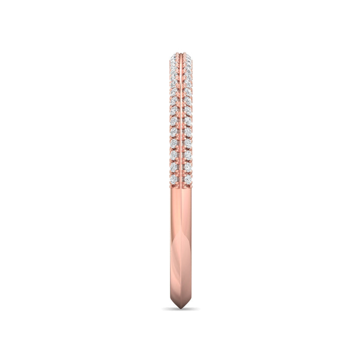 14K Gold Pink Micropave Wedding Band from the Micropave collection - DWBS35XSR_14KP