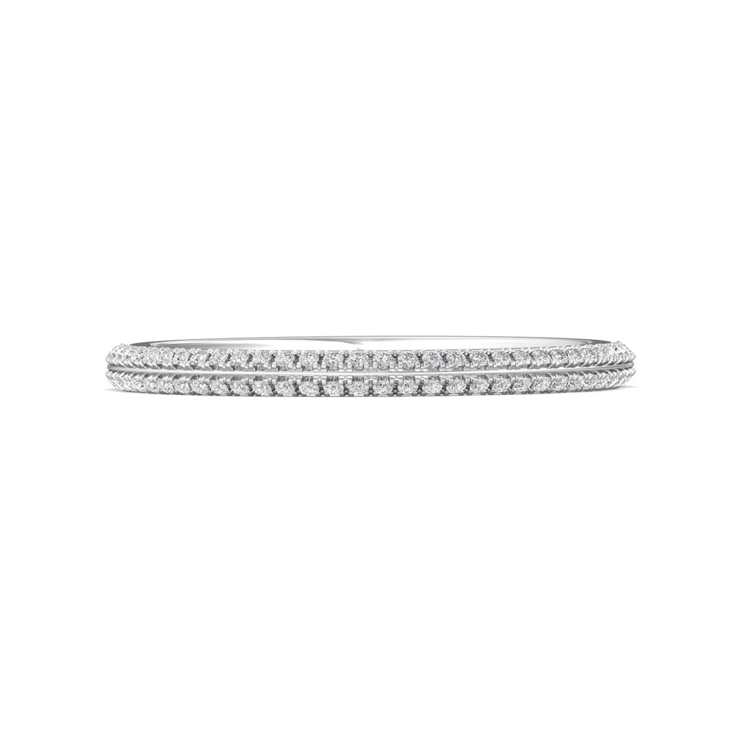 18K Gold White Micropave Wedding Band from the Micropave collection - DWBS35XSR_18KW