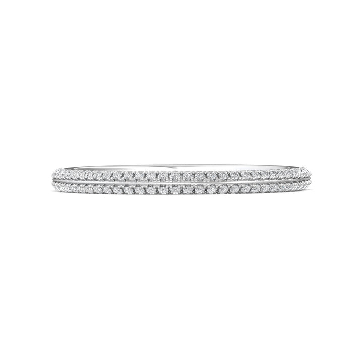 18K Gold White Micropave Wedding Band from the Micropave collection - DWBS35XSR_18KW