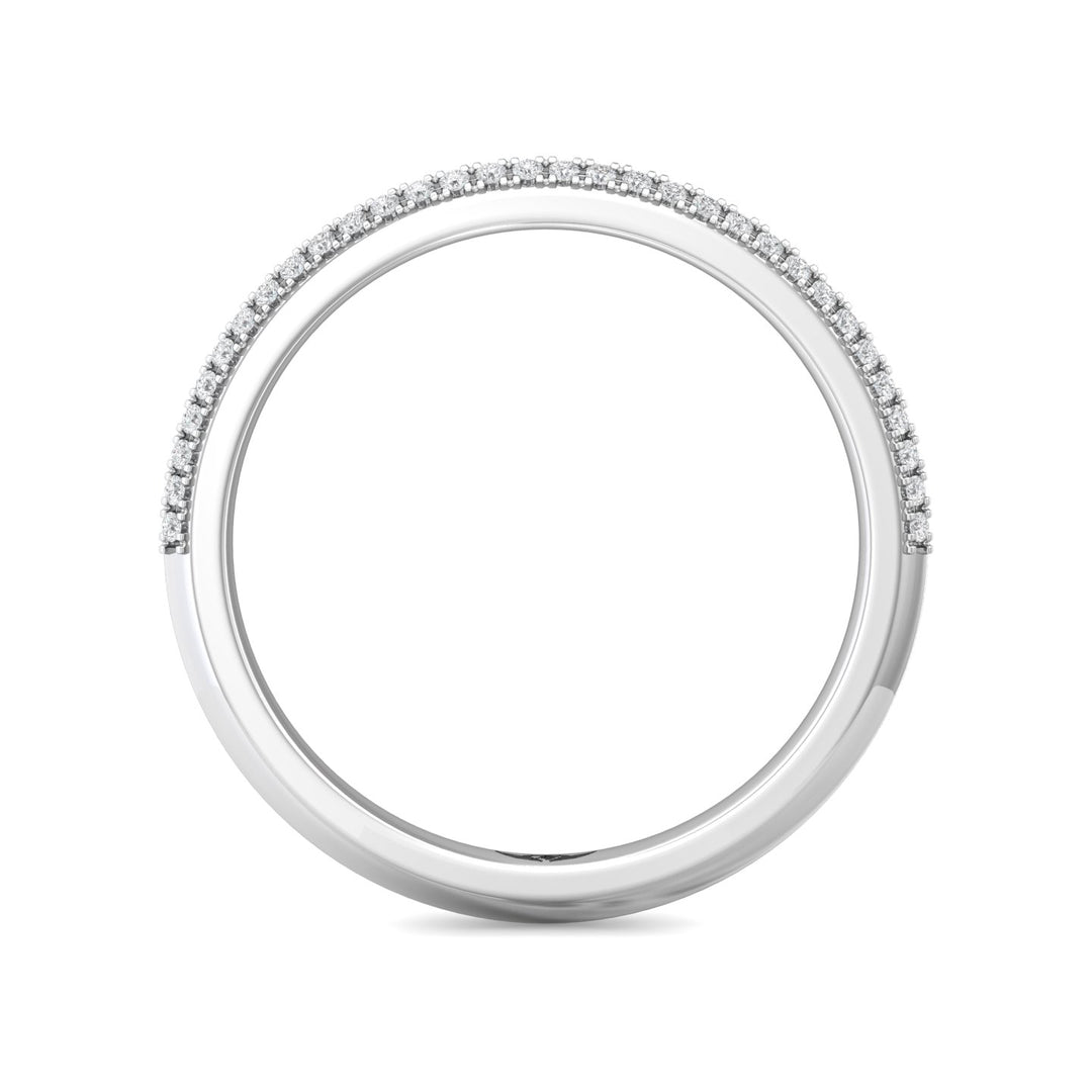 14K Gold White Micropave Wedding Band from the Micropave collection - DWBS35XSR_14KW