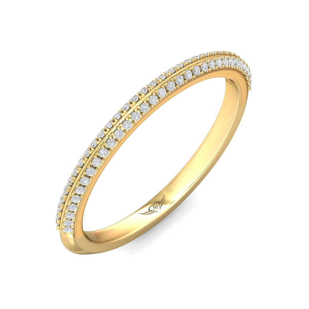 18K Gold Yellow Micropave Wedding Band from the Micropave collection - DWBS35XSR_18KY