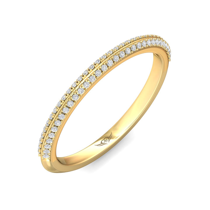14K Gold Yellow Micropave Wedding Band from the Micropave collection - DWBS35XSR_14KY