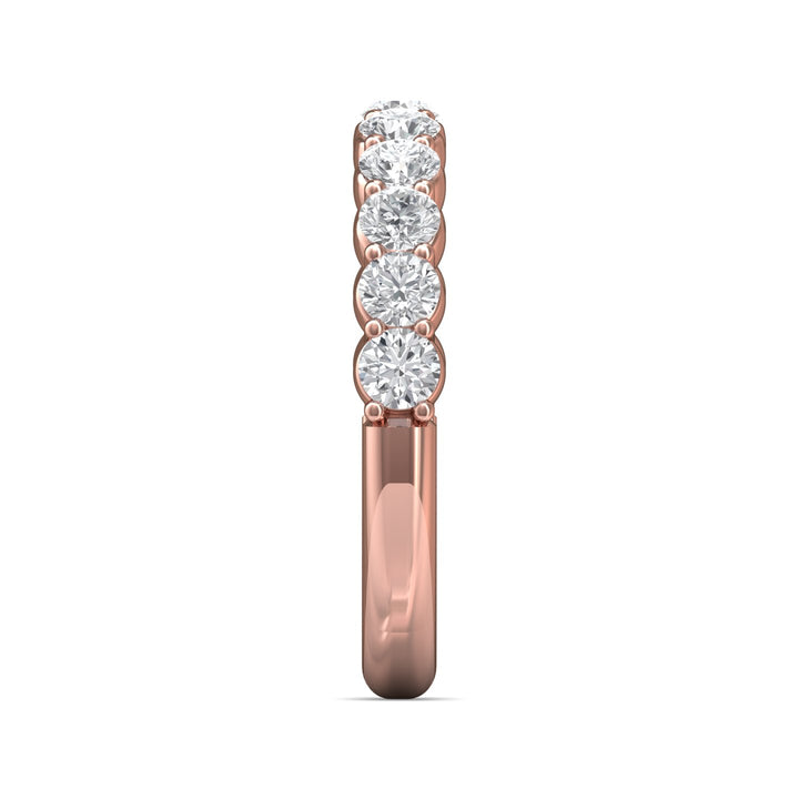 14K Gold Pink Channel/Shared Prong Wedding Band from the Channel/Shared Prong collection - DWBSP03MWB_14KP