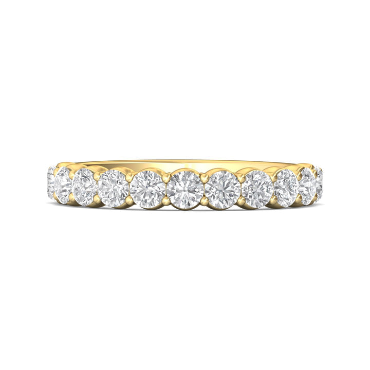 18K Gold Yellow Channel/Shared Prong Wedding Band from the Channel/Shared Prong collection - DWBSP03MWB_18KY